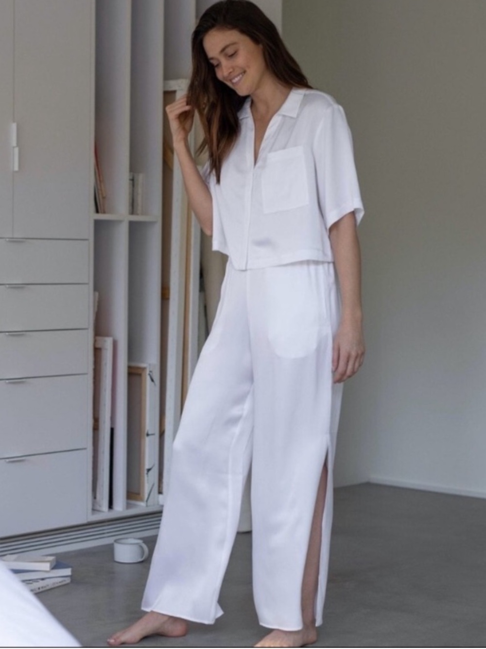 NWOT Lunya washable silk high rise pants pajama set